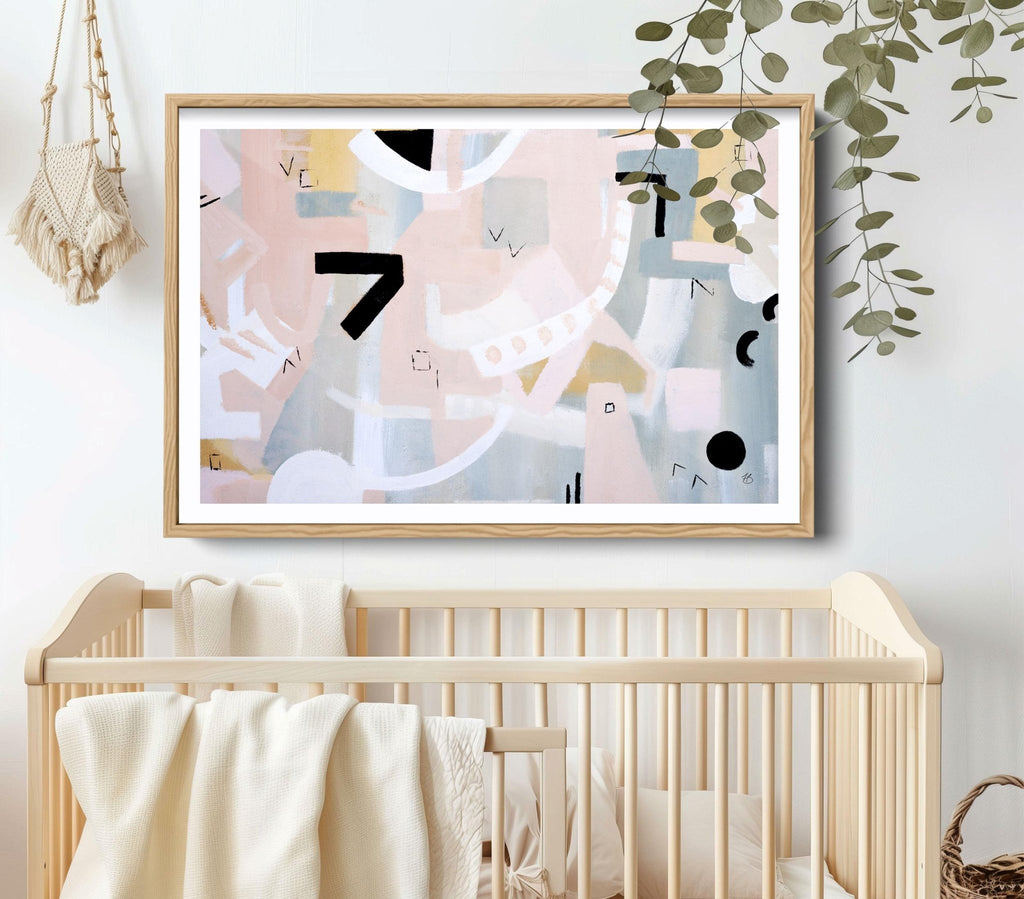 Jungle Nursery Paper Wall Art, Cute Decor, Trendy Abstract Pink Playroom Wall Print, Fun Safari Boho Painting Modern Wall Art Print - Falon Brianne Art