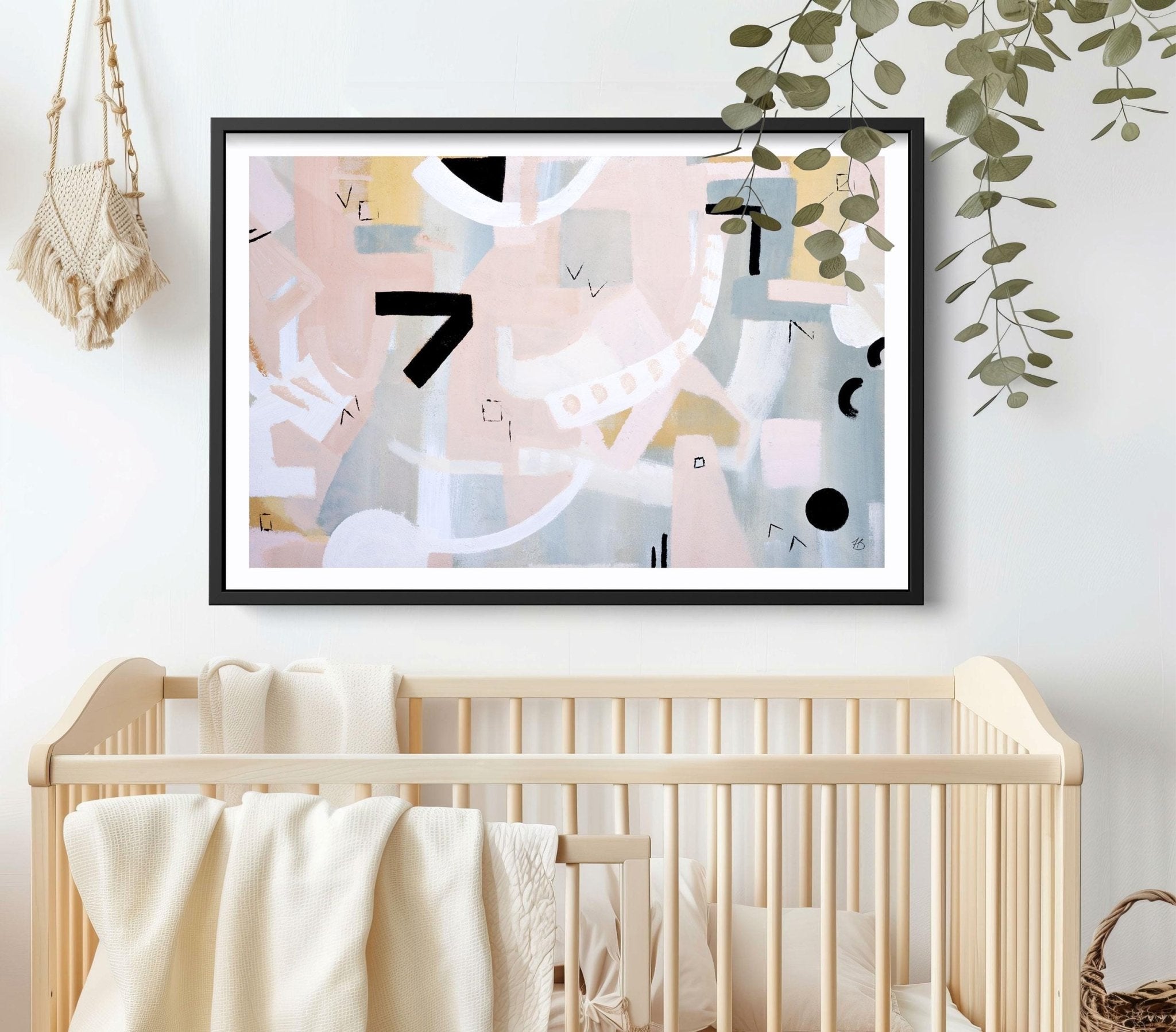 Jungle Nursery Paper Wall Art, Cute Decor, Trendy Abstract Pink Playroom Wall Print, Fun Safari Boho Painting Modern Wall Art Print - Falon Brianne Art