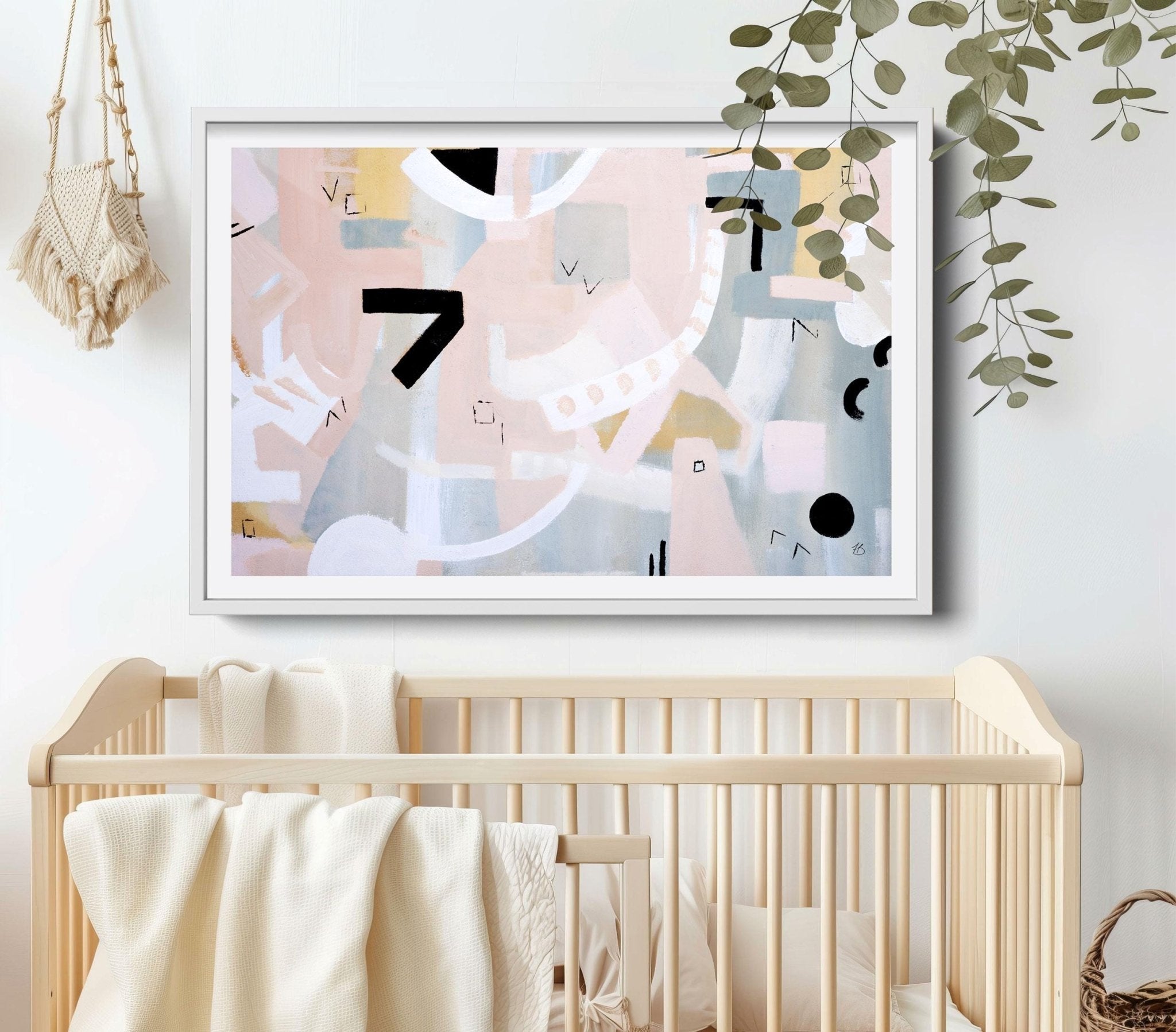 Jungle Nursery Paper Wall Art, Cute Decor, Trendy Abstract Pink Playroom Wall Print, Fun Safari Boho Painting Modern Wall Art Print - Falon Brianne Art